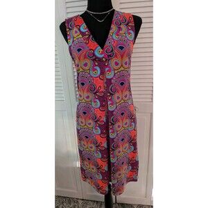 Tracy Negoshian Dress XS Resort wear Coastal Vivid Colorful Shift Stretch Vacay